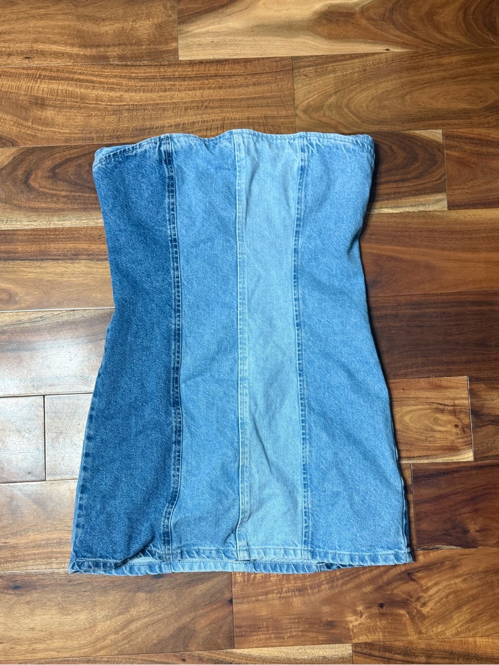 PrettyLittleThing Light Blue Denim Tube Dress